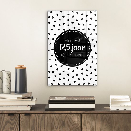 Peinture sur verre - Proverbes - Hourra ! 12,5 ans de mariage - Citations - Mariage - 20x30 cm - Peintures sur Verre Peintures - Photo sur Glas