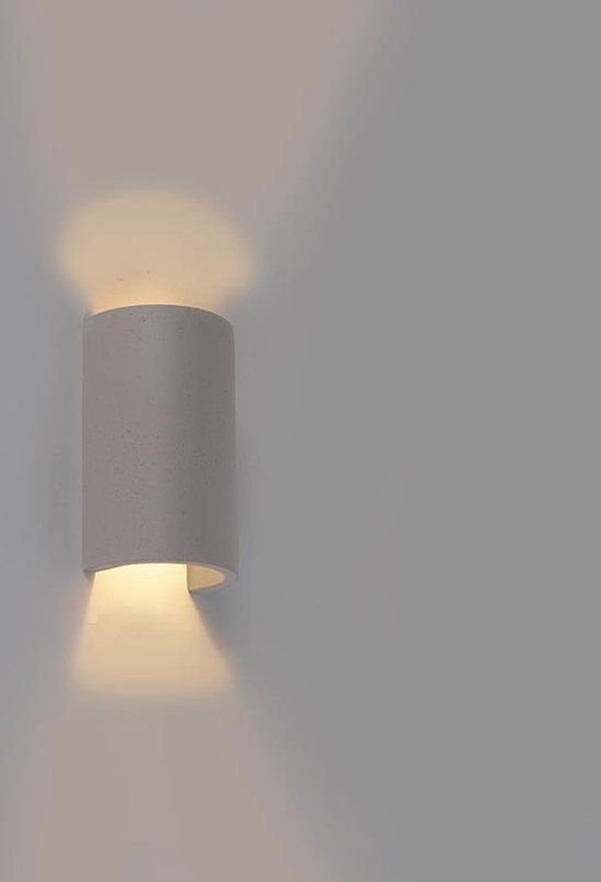 QAZQA Concrete - Industriele Wandlamp voor binnen - 1 lichts - D 70 mm -  Grijs -... | bol.com