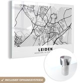 Peinture sur Verre - Plan de la Ville - Leiden - Pays- Nederland - 90x60 cm - Peintures sur Verre Peintures - Photo sur Glas - Carte