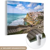 MuchoWow® Peinture sur verre 150x100 cm - Peinture sur verre acrylique - Côte du Portugal - Photo sur verre - Peintures