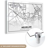 MuchoWow® Glasschilderij 60x40 cm - Schilderij acrylglas - Stadskaart - Heerlen - Nederland - Foto op glas - Schilderijen - Plattegrond