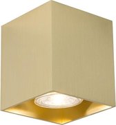 QAZQA qubo - Moderne Plafondspot | Spotje | Opbouwspot - 1 lichts - L 83 mm - Goud/messing - Woonkamer | Slaapkamer | Keuken