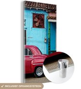 MuchoWow® Glasschilderij 60x120 cm - Schilderij acrylglas - Kleurrijk Cuba - Foto op glas - Schilderijen