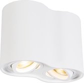 QAZQA rondoo up - Design Plafondspot | Spotje | Opbouwspot - 2 lichts - L 180 mm - Wit - Woonkamer | Slaapkamer | Keuken
