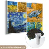 MuchoWow® Glasschilderij 60x40 cm - Schilderij acrylglas - Van Gogh - Collage - Oude Meesters - Foto op glas - Schilderijen
