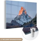 Le Cervin en Suisse au lever du soleil Plexiglas 180x120 cm - Tirage photo sur Glas (décoration murale plexiglas) XXL / Groot format!