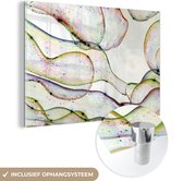 MuchoWow® Glasschilderij 120x80 cm - Schilderij acrylglas - Gekleurde bubbels - Foto op glas - Schilderijen