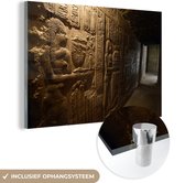 MuchoWow® Peinture sur Verre - Couloir dans un Temple Égyptien - 90x60 cm - Peintures sur Verre Peintures - Photo sur Glas
