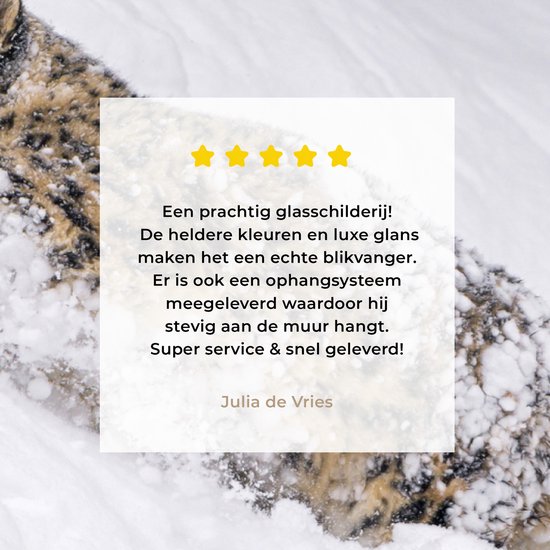 Peinture sur Verre - Léopard des Neiges - Neige - Jaune - 180x120 cm - Peintures sur Verre Peintures - Photo sur Glas