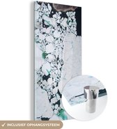 MuchoWow® Peinture sur verre 20x40 cm - Peinture sur verre acrylique - glaçons dans l'eau - Photo sur verre - Peintures