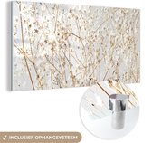 MuchoWow® Glasschilderij 120x60 cm - Schilderij acrylglas - Natuur - Takken - Bloemen - Foto op glas - Schilderijen