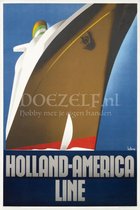 Diamond Painting Holland-America Line poster poster Painting 40x60cm. (Volledige bedekking - Vierkante steentjes) diamondpainting inclusief tools