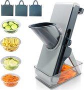 Vegetable Cutter - Groentesnijder met verschillende mesjes - met Schaal - Mandoline - Uiensnijder - Frietsnijder – Multifunctionele Groentensnijder met Anti-slip mat