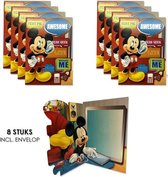 Disney - Mickey Mouse - Invitations avec enveloppe - cartes d'invitation - 8 cartes d'anniversaire - Fête d'enfants - Anniversaire - Cartes de vœux.