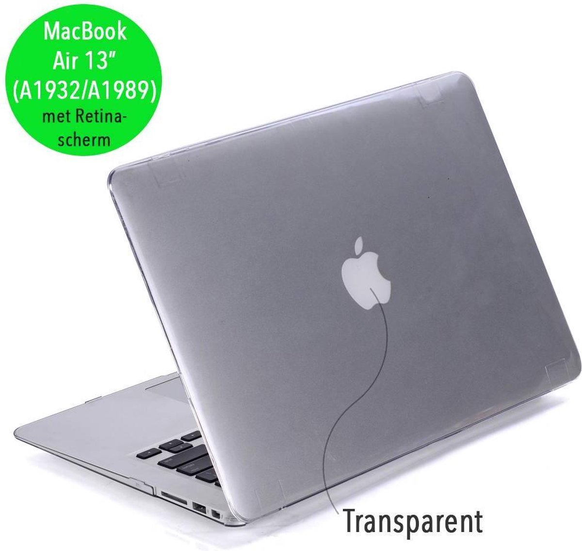 Lunso - cover hoes - MacBook Air 13 inch (2018-2019) - Glanzend transparant - Vereist model