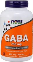 Now Foods GABA Capsules - 750 mg - 200 Vegan Capsules