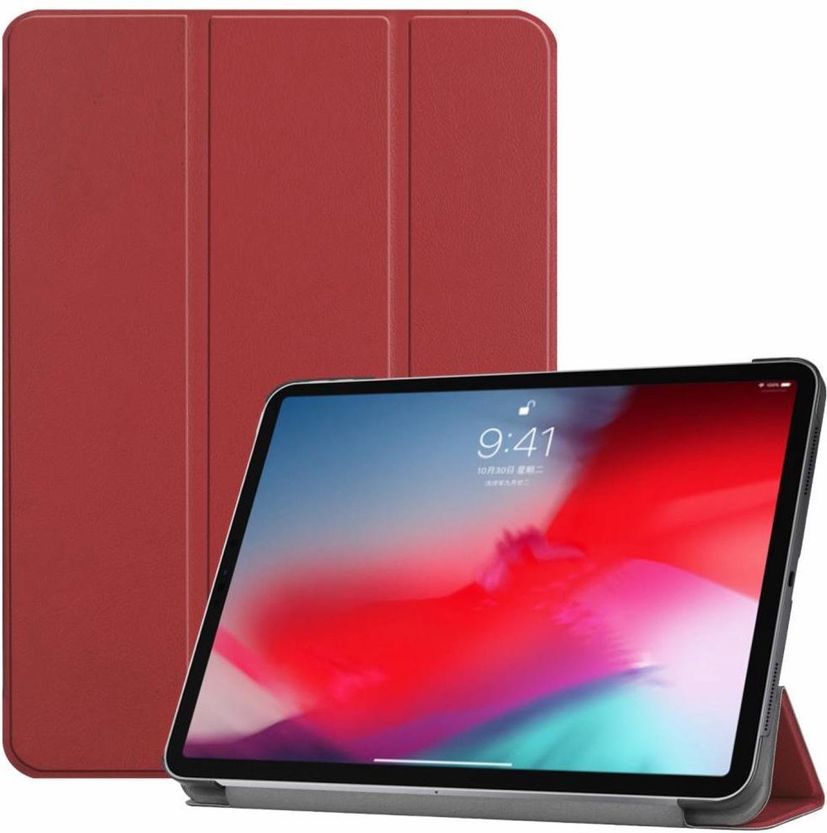 3-Vouw sleepcover hoes -iPad Pro 11 inch (2018-2019) - bordeaux rood