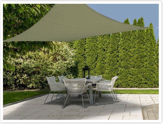 Toile d'ombre / pare-soleil en plastique carré vert / vert armée - 3 x 3  mètres -... | bol.com