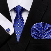 Cravate Luxe Zwart avec Rose | Set de cravate avec Boutons de manchette et pochette | Coffret Cadeau De Luxe | Cadeau homme | cadeau de Noël
