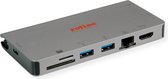 ROLINE USB Type C docking station, HDMI 4K, VGA, 2x USB 3.2 Gen 1, LAN, PD, kaartlezer