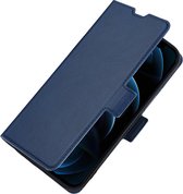 iPhone 14 hoesje Bookcase Slim Magneet blauw