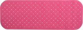 MSV Douche/bad anti-slip mat badkamer - rubber - roze - 36 x 97 cm - met zuignappen - extra lang formaat