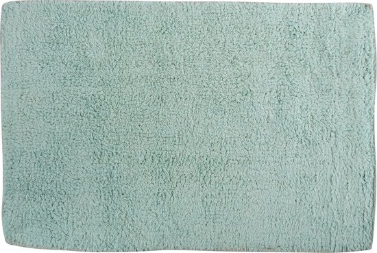 MSV Tapis de bain/tapis de bain - pour le sol - vert menthe - 45 x 70 cm - polyester/coton