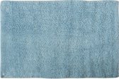 MSV Badkamerkleedje/badmat - voor op de vloer - lichtblauw - 45 x 70 cm - polyester/katoen