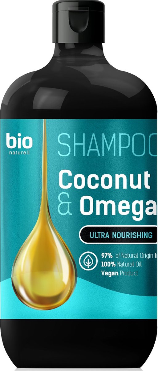 Shampoo met kokosolie en Omega 3 voor alle haartypes 946ml