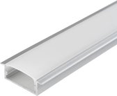 Grote gebouwde -in aluminium profiel 2m voor LED -lint - Witte ondoorzichtige cache - Kunststof - Zilver - SILUMEN