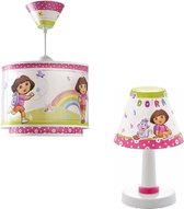 Nickelodeon - Dora Explorer - Hanglamp + Tafellamp - Lamp kinderkamer - PROMO pack.