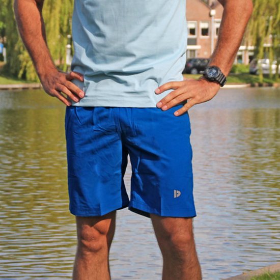 2-Pack Donnay Micro Fiber Short (Ian) - Pantalon de sport - Homme - taille S - Marine & Bleu Royal