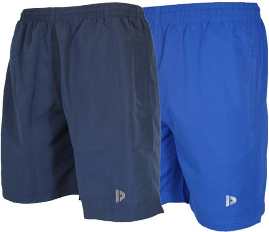 2-Pack Donnay Micro Fibre Short (Ian) - Sportbroek - Heren - maat 3XL - Navy & Royal blue