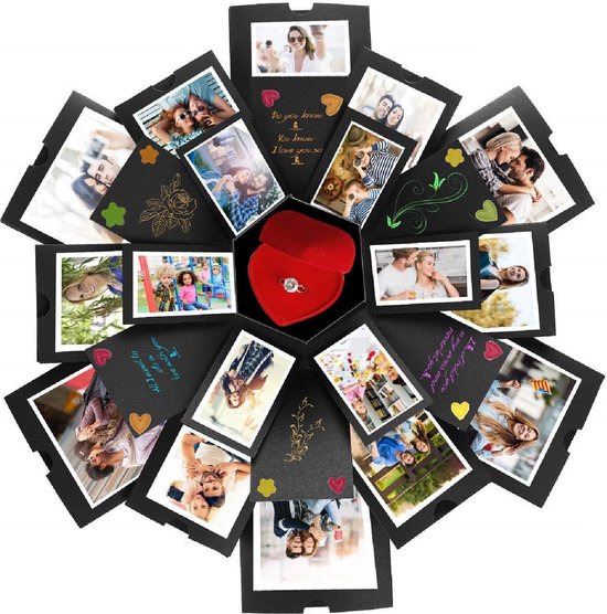 Fotoalbum explosion box – DIY – Giftbox – Fotolijst – Relatiegeschenk –  Huwelijk... | bol.com