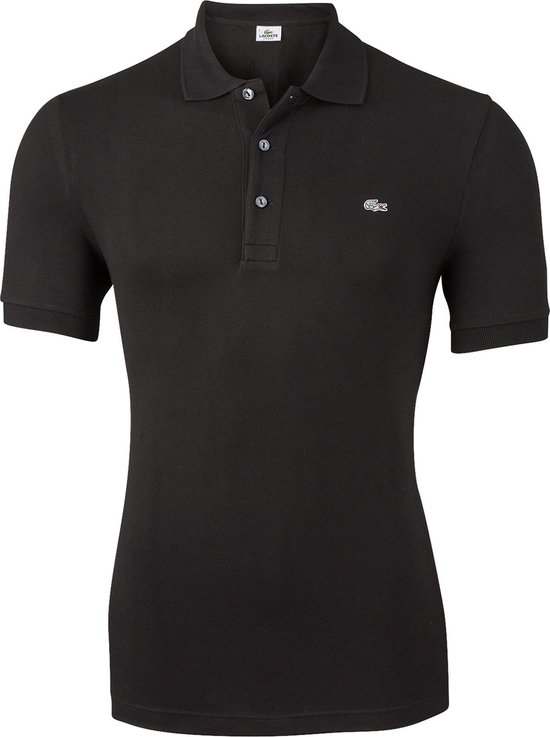 lacoste black slim fit polo