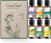 CareScent Etherische Olie Set Lente Editie | Essentiële Olie | Lavendel - Sinaasappel - Eucalyptus - Citroengras - Cederhout - Ylang Ylang Bundel - 60 ml