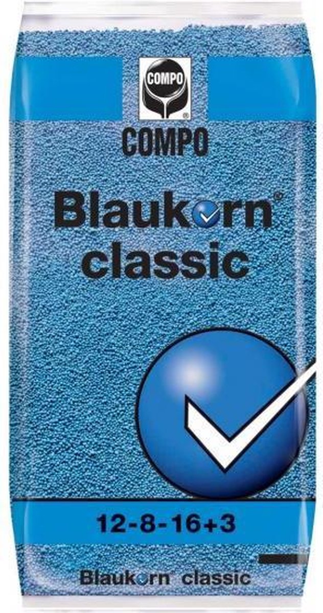 COMPO Blaukorn Classic - professionele universele meststof - voor sier- en moestuin - belangrijk startereffect - chloorarm - zak 25 kg