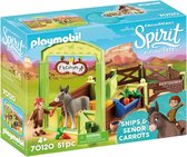 Playmobil 70120 Dreamworks Spirit Paardenbox met Snip en Senor Carrots