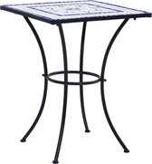 vidaXL Table de bistrot Mosaïque 60 cm Céramique bleue et blanche