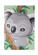 Notitieboek - Koala - Gelijnd - Softcover - Werk - Studie - Dagboek - Cadeau - Elastiek - Grijs - Dieren - Koalas - Boekenlegger