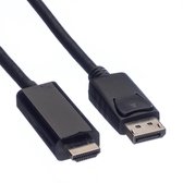 Value DisplayPort 1.2 naar HDMI 2.0 kabel (4K 60 Hz) / zwart - 7,5 meter