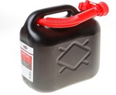 Kelfort Jerrycan zwart voor benzine/water schenktuit 5 liter