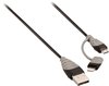 Bandridge BBM39400B10 2-in-1 Data En Oplaadkabel Usb Micro-b Male + Lightningadapter - A Male 1.00 M Zwart