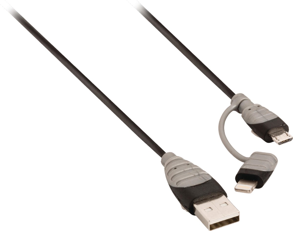 Image of Bandridge Lightning en Micro USB naar USB combi-kabel - 1 meter