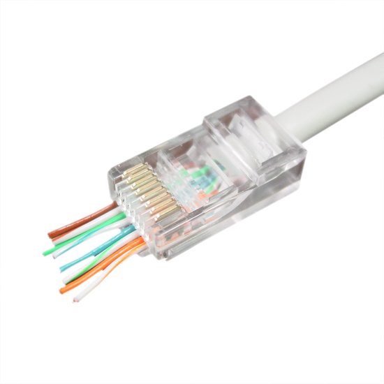 RJ45 krimp connectoren (UTP) met doorsteekmontage voor CAT6 netwerkkabel (vast/flexibel) - 10 stuks - Cablexpert