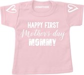 Shirt baby-fijne eerste moederdag mama-lichtgrijs-Maat 56