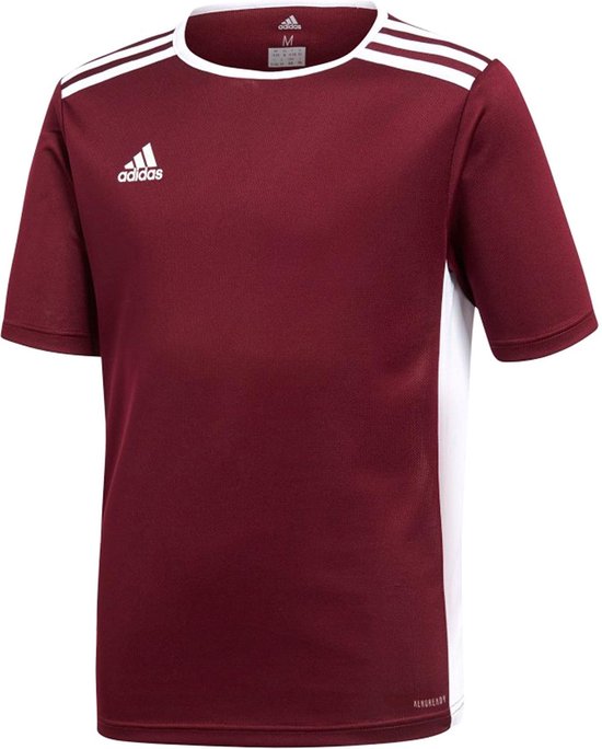 adidas Entrada 18 Sportshirt - Maat 140  - Unisex - donkerrood,wit