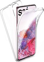 Hoesje geschikt voor Samsung Galaxy S20 - 360 Graden Case 2 in 1 Hoes Transparant + Ingebouwde Siliconen TPU Cover Screenprotector
