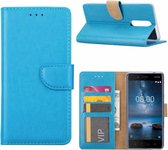 Bookcase Geschikt voor: Nokia 8 - Turquoise - portemonee hoesje
