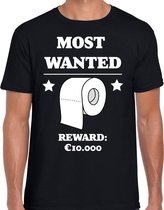 Most wanted toilet papier reward 10.000 euro voor heren - fun / tekst shirt L